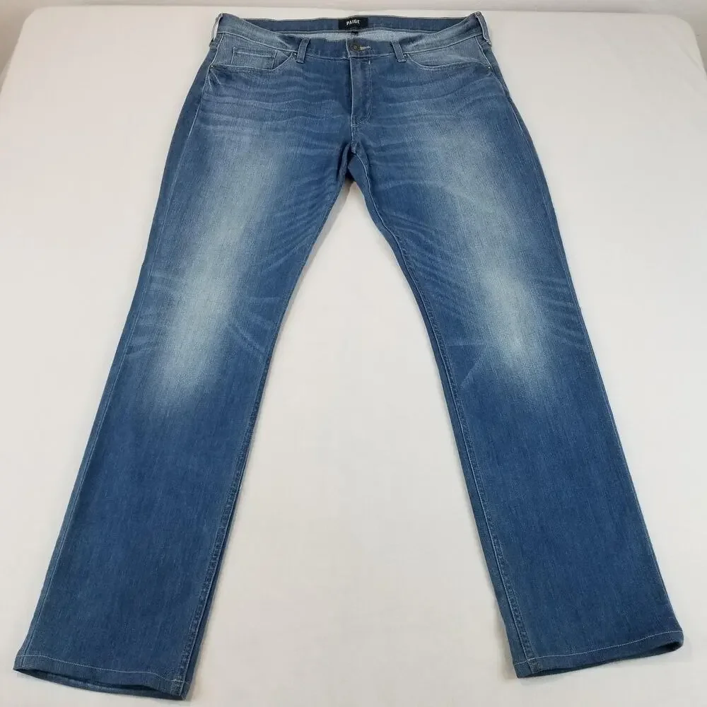 Paige Federal Jeans Mens 36x32 Blue Slim Straight Stretch Denim Hammonds